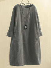 Autumn And Winter Corduroy Retro Solid Dress